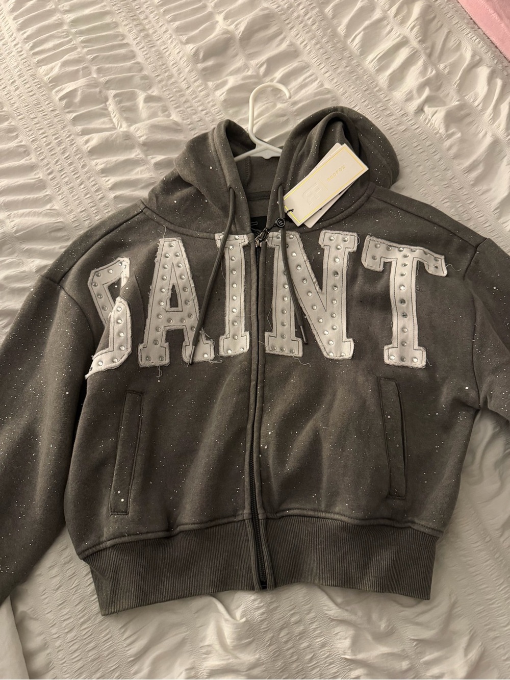 Gray Zip-Up Hoodie Jacket